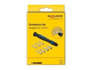 DELOCK Schraubendreherset 8-teilig Außensechskant Hohlschaft 4