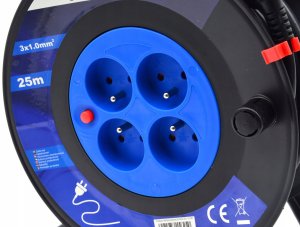 Przedłużacz elektryczny bębnowy 3x1.0mm2 25m (1) 3