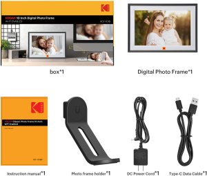 Kodak RCF-1018 cyfrowa ramka na zdjęcia Czarny 25,6 cm (10.1") Ekran dotykowy Wi-Fi 2