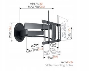 Vogels Vogel's 7675 MotionMount Pro Signature  40" - 77"   motorizets  melna - Sienas stiprinajums televizoriem 3