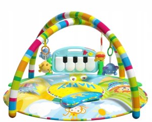 Bounn Mata dla niemowląt z zawieszkami i pianinkiem okrągła wielokolorowa 2