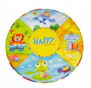 Bounn Mata dla niemowląt z zawieszkami i pianinkiem okrągła wielokolorowa 3