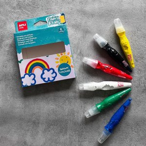 Farby w tubie z pędzelkiem Apli Kids - Kolory podstawowe 6 szt. 5
