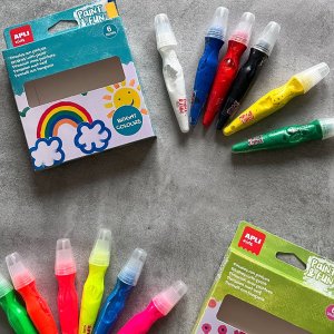 Farby w tubie z pędzelkiem Apli Kids - Kolory neonowe 6 szt. 5