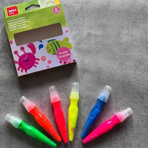 Farby w tubie z pędzelkiem Apli Kids - Kolory neonowe 6 szt. 8