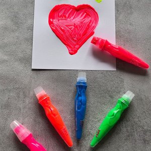 Farby w tubie z pędzelkiem Apli Kids - Kolory neonowe 6 szt. 9