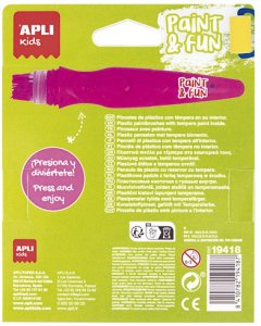 Farby w tubie z pędzelkiem Apli Kids - Kolory neonowe 6 szt. 10