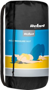 Mata zdrowotna z kolcami do akupresury z poduszką, 110x42cm, XL, szare kolce, Rebel Active 6