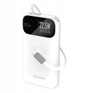 Powerbank Dudao K31 10000 mAh 22,5W PD z wbudowanym kablem biały 5