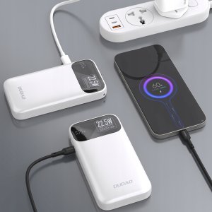 Powerbank Dudao K31 10000 mAh 22,5W PD z wbudowanym kablem biały 6