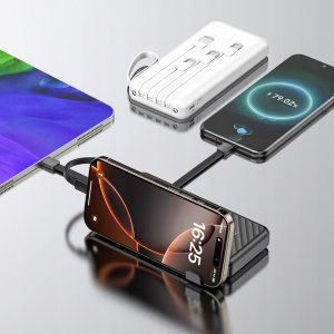 Powerbank Dudao K11 10000mAh z wbudowanymi kablami biały 2