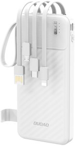 Powerbank Dudao K11 10000mAh z wbudowanymi kablami biały 6