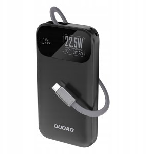 Powerbank Dudao K31 10000 mAh 22,5W PD z wbudowanym kablem czarny 6