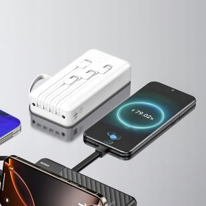 Powerbank Dudao K11 Pro 20000mAh z wbudowanymi kablami biały 7