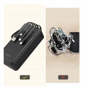 Powerbank Dudao K11 Max 30000mAh z wbudowanymi kablami czarny 13