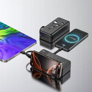 Powerbank Dudao K11 Max 30000mAh z wbudowanymi kablami czarny 3