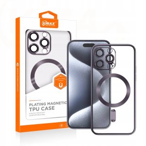 Vmax nakładka Electroplating Mag TPU do iPhone 15 Plus 6,7" fioletowa 2