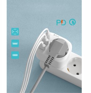 Devia gniazdo sieciowe ładowarka Smart PD 20W 1x USB-C 2x USB biała 3