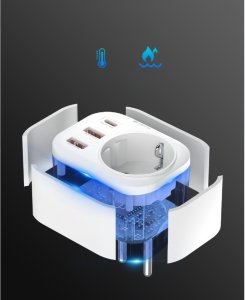 Devia gniazdo sieciowe ładowarka Smart PD 20W 1x USB-C 2x USB biała 6