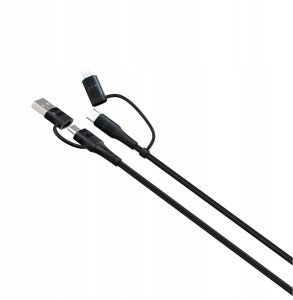 Devia kabel 4w1 Extreme EC504 PD USB-C + USB - USB-C + Lightning 1,5 m czarny 4