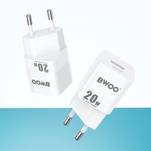 BWOO ładowarka sieciowa PD CDA156 1x USB-C 1x USB 20W biała 3