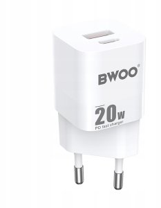 BWOO ładowarka sieciowa PD CDA156 1x USB-C 1x USB 20W biała 4
