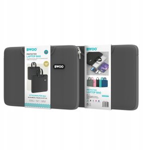 BWOO neoprenowa torba na laptopa z uchwytem 15" szara 2
