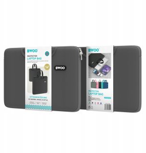 BWOO neoprenowa torba na laptopa z uchwytem 14" szara 4