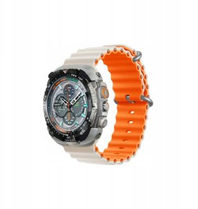 Devia pasek Deluxe Sport6 do Apple Watch 44mm/ 45mm/ 46mm/ 49mm jasny szary-pomarańczowy 2