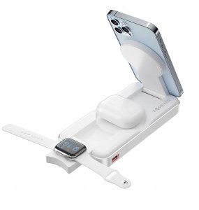 Forever power bank bezprzewodowy MATB-300 10000 mAh 3w1 biały 7