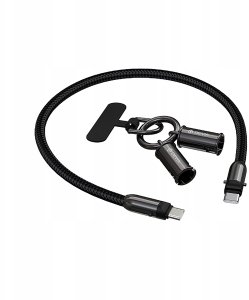 Kabel USB Devia Devia kabel uniwersalna smycz 2w1 PD USB-C - Lightning 0,3 m 27W czarny 5