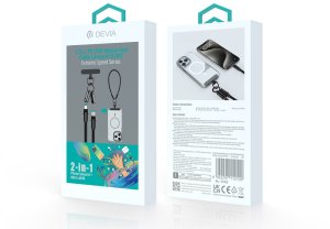 Kabel USB Devia Devia kabel uniwersalna smycz 2w1 PD USB-C - Lightning 0,3 m 27W czarny 10