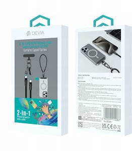 Kabel USB Devia Devia kabel uniwersalna smycz 2w1 PD USB-C - USB-C 0,3 m 60W czarny 6