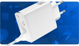 XO ładowarka sieciowa CE31 1x USB 1x USB-C 30W biała z kablem USB-C zwijanym 3