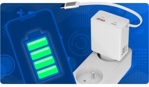 XO ładowarka sieciowa CE31 1x USB 1x USB-C 30W biała z kablem USB-C zwijanym 4