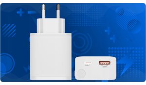 XO ładowarka sieciowa CE31 1x USB 1x USB-C 30W biała z kablem USB-C zwijanym 6