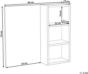 Szafka wisząca łazienkowa z lustrem JOINVILLE 60 cm 54 cm Biały marmur 3