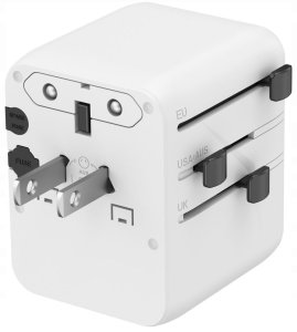 Gembird GEMBIRD Uniwersalny adapter podróżny 20W biały 2
