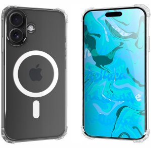 Etui Pancerne Do Apple iPhone 16 (Do Magsafe, Przezroczyste)   Szkło 9H 3