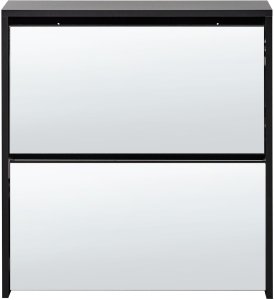 Szafka na buty 2 przegrody lustrzane fronty czarna MIDFIELD 5