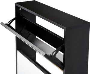 Szafka na buty 2 przegrody lustrzane fronty czarna MIDFIELD 8