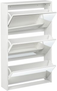 Szafka na buty 3 przegrody lustrzane fronty biała MIDFIELD 6