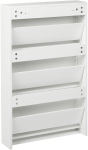 Szafka na buty 3 przegrody lustrzane fronty biała MIDFIELD 7