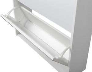 Szafka na buty 3 przegrody lustrzane fronty biała MIDFIELD 8