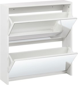 Szafka na buty 2 przegrody lustrzane fronty biała MIDFIELD 5