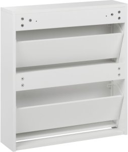 Szafka na buty 2 przegrody lustrzane fronty biała MIDFIELD 7