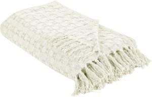 Narzuta na łóżko BERE Bawełna 200 x 220 cm Złamana biel 4