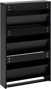 Szafka na buty 3 przegrody lustrzane fronty czarna MIDFIELD 7