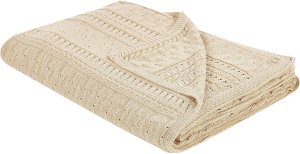 Narzuta na łóżko DAULET Bawełna 150 x 200 cm Beżowy 4