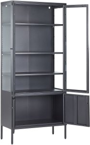 Witryna OXTED Metal 80 cm Czarny 5